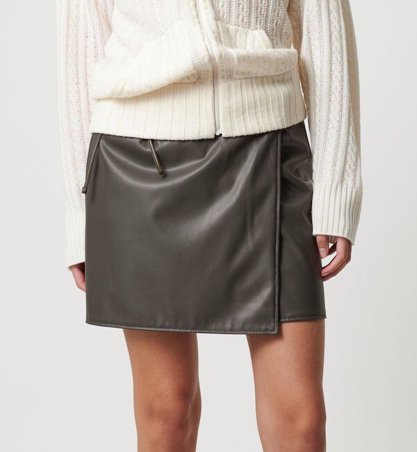 ATTISESSION「＜ATTISESSION＞レザーライク リバーシブル ラップ ミニスカート」|スカート|