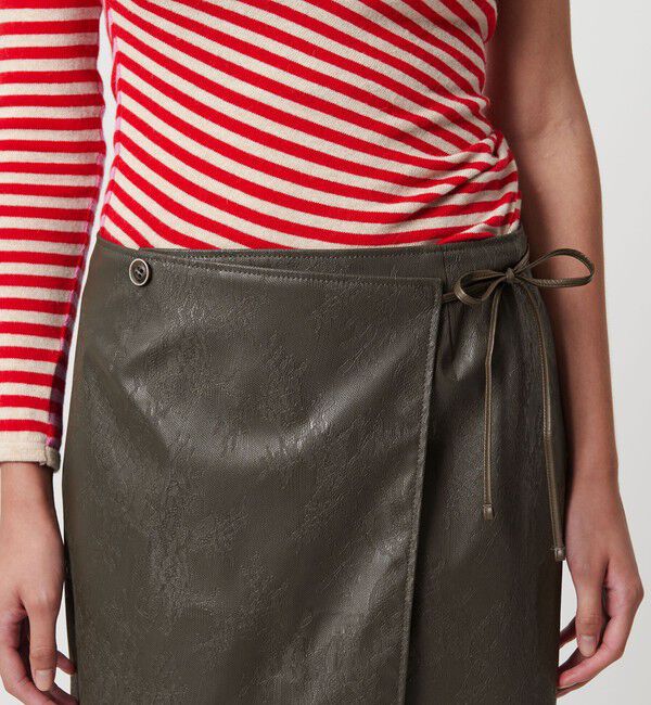 ATTISESSION「＜ATTISESSION＞レザーライク リバーシブル ラップ ミニスカート」|スカート|