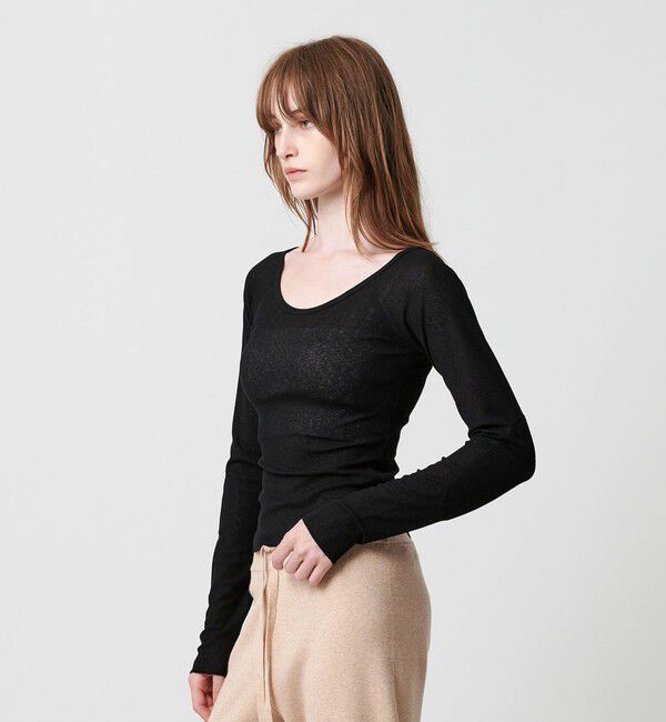 ATTISESSION「＜ATTISESSION＞ワッフル ローカットネック トップス」|Tシャツ・カットソー|