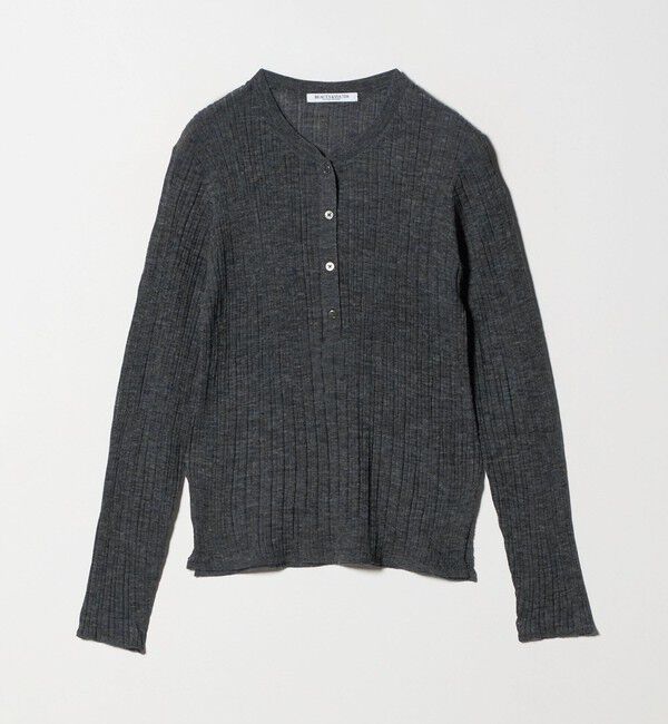 BEAUTY&YOUTH UNITED ARROWS「アルパカブレンド ランダムリブ ヘンリーネックプルオーバー」|ニット・セーター|