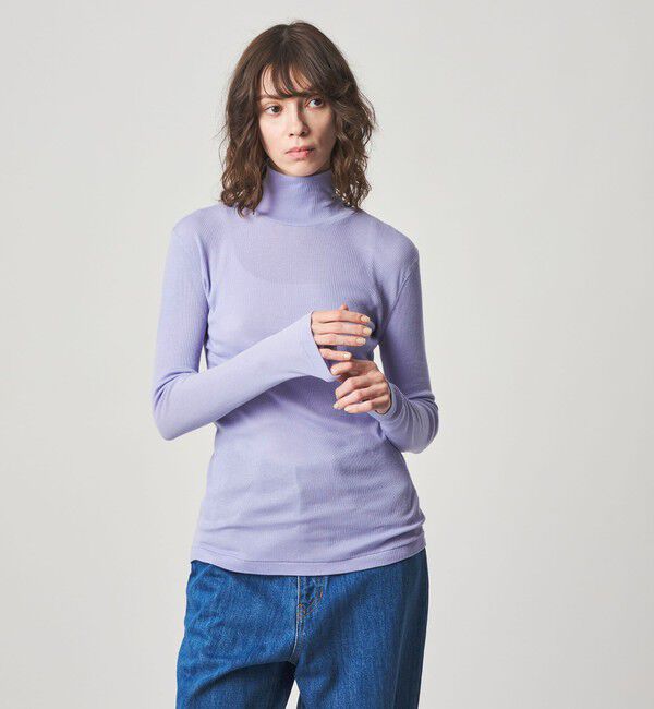 STEVEN ALAN「＜Steven Alan＞コットン シルク リブ タートルネック プルオーバー」|Tシャツ・カットソー|LT.BLUE