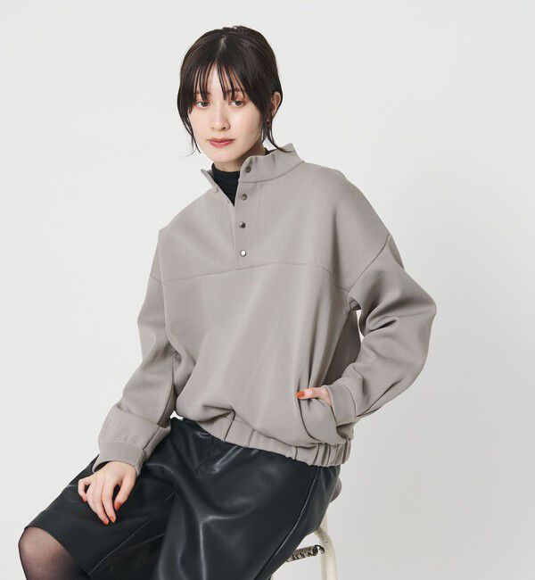 BEAUTY&YOUTH UNITED ARROWS「【WEB限定】ポリエステル スナップスタンドプルオーバー」|ニット・セーター|