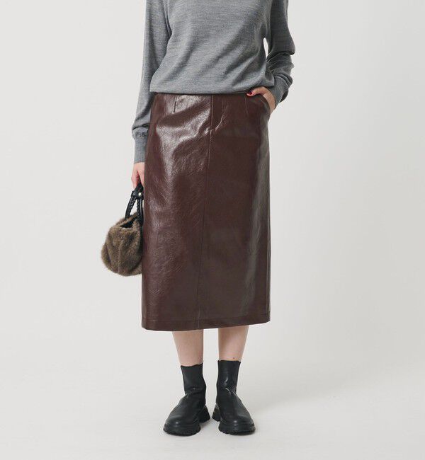 BEAUTY&YOUTH UNITED ARROWS「レザーライク Aラインスカート」|台形|
