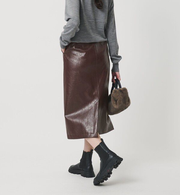 BEAUTY&YOUTH UNITED ARROWS「レザーライク Aラインスカート」|台形|