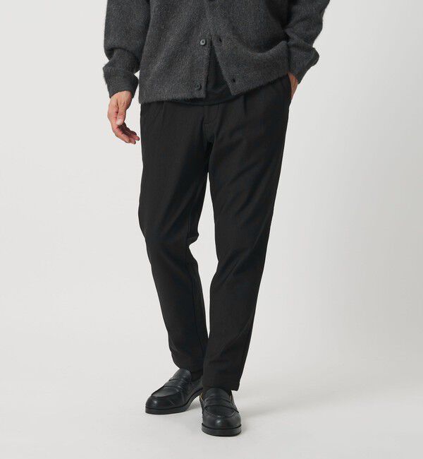 BEAUTY&YOUTH UNITED ARROWS「パーフェクトストレッチ 1プリーツ テーパード イージーパンツ NO.5」|チノ|BLACK