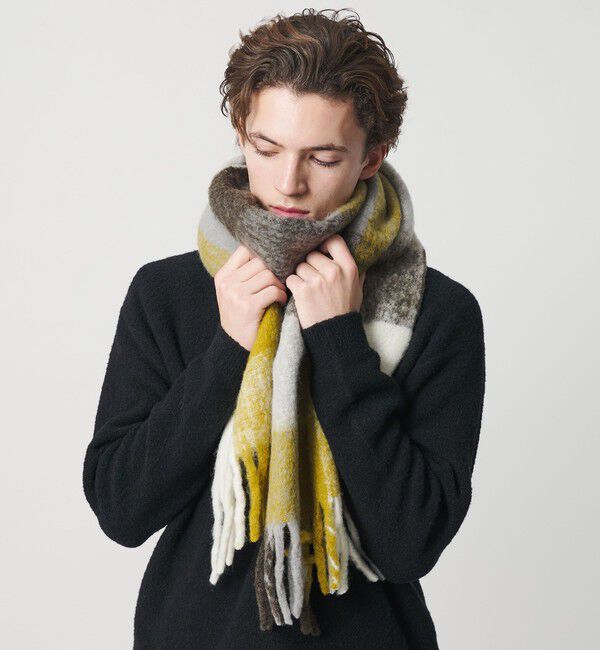 BEAUTY&YOUTH UNITED ARROWS「ブラッシュド ブロックチェック マフラー」|マフラー|