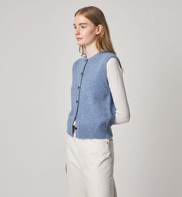 STEVEN ALAN「＜Steven Alan＞ウール シルク クルーネック ベスト」|ベスト・ジレ|LT.BLUE