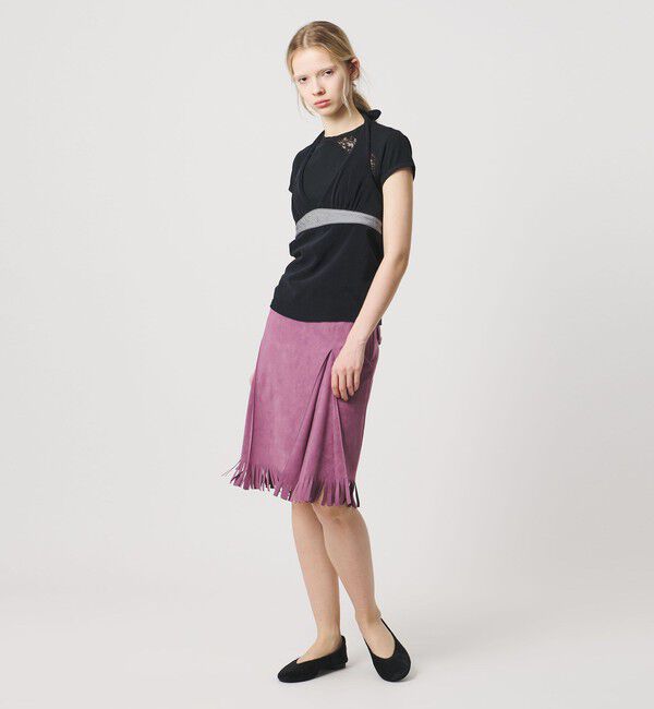 ATTISESSION「＜ATTISESSION＞スエードライク フリンジ スカート」|スカート|