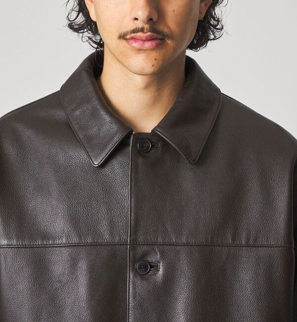 STEVEN ALAN「＜Steven Alan＞ シボ シープレザー カーコート」|ブルゾン・スタジャン|