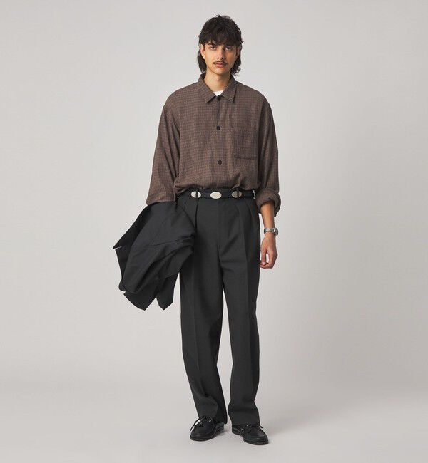 STEVEN ALAN「＜Steven Alan＞ ウール オックスフォード イン ツープリーツ ドレス トラウザーズ」|スラックス|