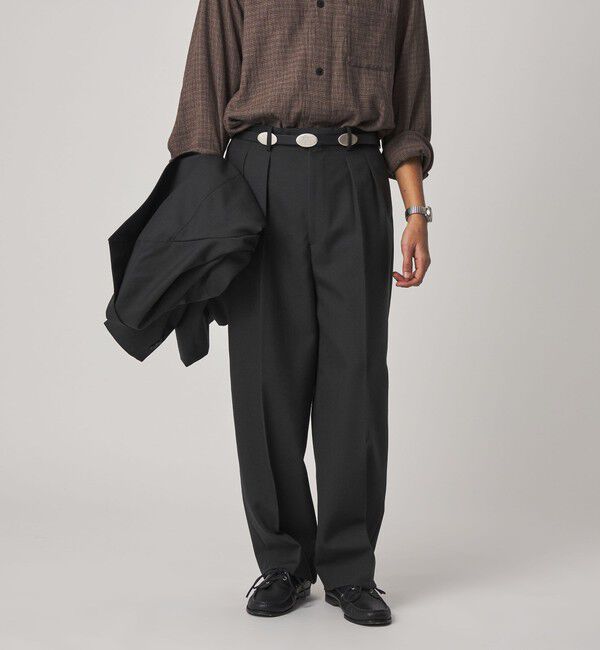 STEVEN ALAN「＜Steven Alan＞ ウール オックスフォード イン ツープリーツ ドレス トラウザーズ」|スラックス|