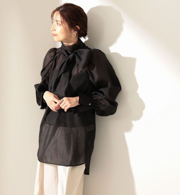 Demi-Luxe BEAMS 「オーガンジー リボンブラウス」|シャツ・ブラウス|