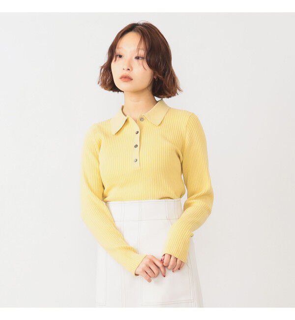 Ray BEAMS 「リブ ニット ポロシャツ」|ニット・セーター|YELLOW