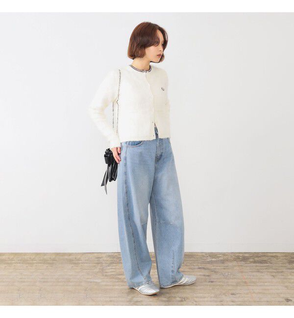 Ray BEAMS 「【別注】FRED PERRY / Fluffy Crewneck Knit Cardigan」|カーディガン|