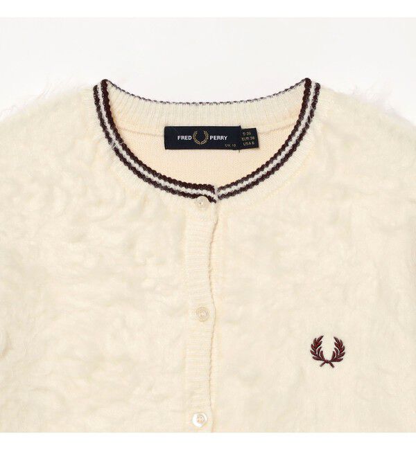 Ray BEAMS 「【別注】FRED PERRY / Fluffy Crewneck Knit Cardigan」|カーディガン|