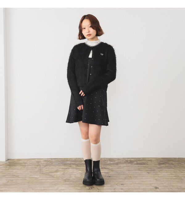 Ray BEAMS 「【別注】FRED PERRY / Fluffy Crewneck Knit Cardigan」|カーディガン|