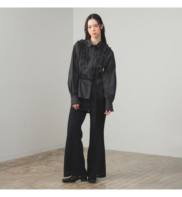 Ray BEAMS 「レース スカート セット フレア パンツ」|チノ|