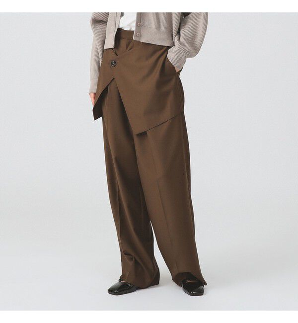 Ray BEAMS 「フロント ラップ ワイド パンツ」|チノ|