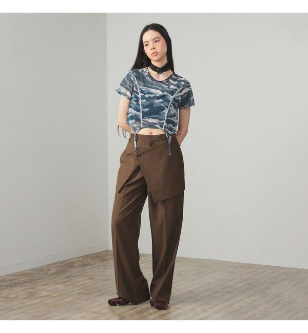 Ray BEAMS 「フロント ラップ ワイド パンツ」|チノ|