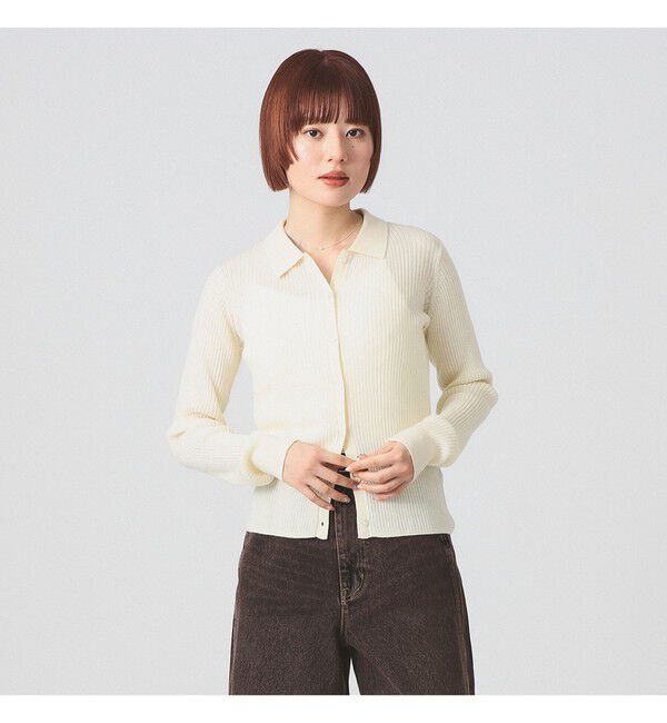 Ray BEAMS 「リブ ポロ カーディガン」|ニット・セーター|OFF WHITE