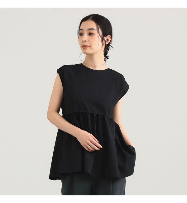 Demi-Luxe BEAMS 「ポリエステル レーヨン ペプラム ブラウス」|シャツ・ブラウス|BLACK