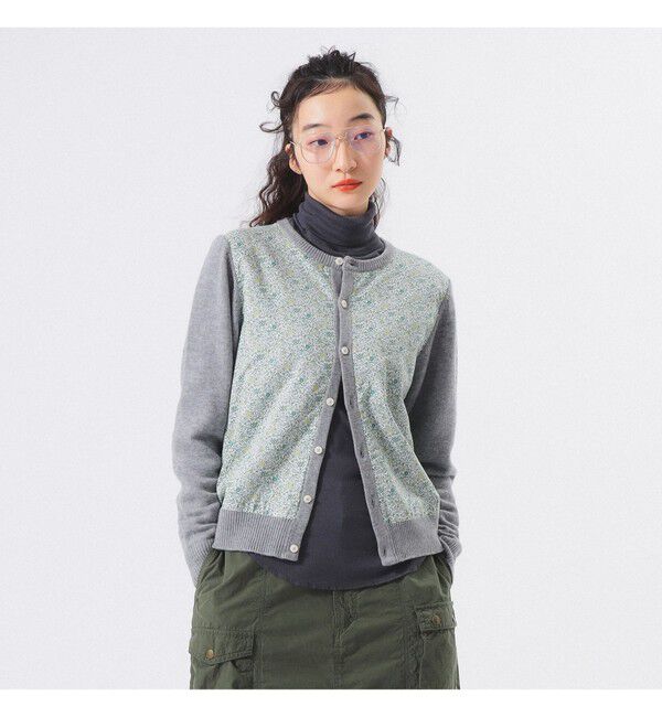 BEAMSBOY「リバティ パッチ カーディガン」|ニット・セーター|T.GREY