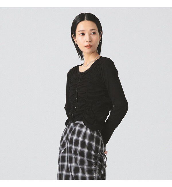 Ray BEAMS 「リブ シャーリング カーディガン」|カーディガン|