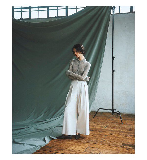 Demi-Luxe BEAMS 「AK+1 / コットン ワイドパンツ」|チノ|