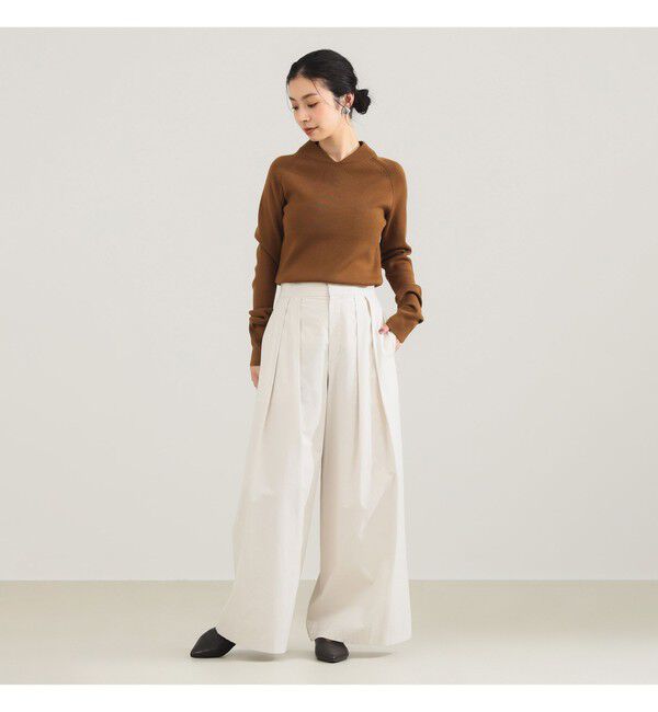 Demi-Luxe BEAMS 「AK+1 / コットン ワイドパンツ」|チノ|