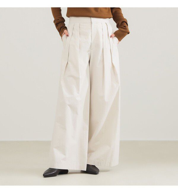 Demi-Luxe BEAMS 「AK+1 / コットン ワイドパンツ」|チノ|