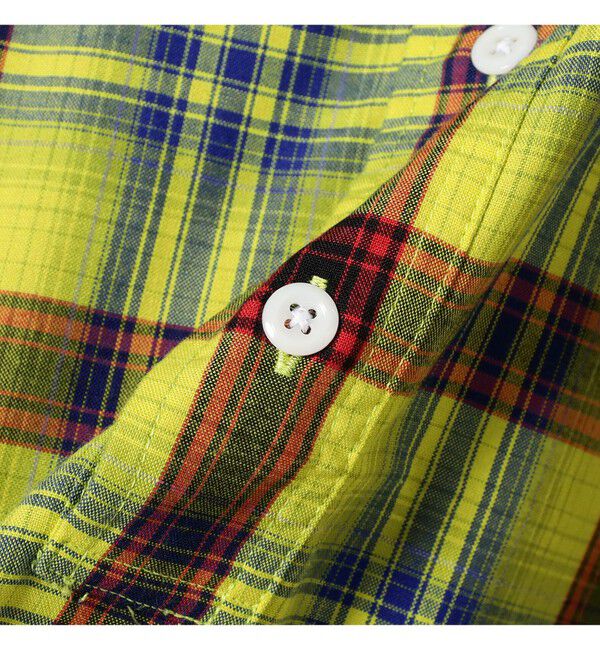 BEAMS「ワイドフィット リフレクター チェック フードシャツ」|シャツ・ブラウス|