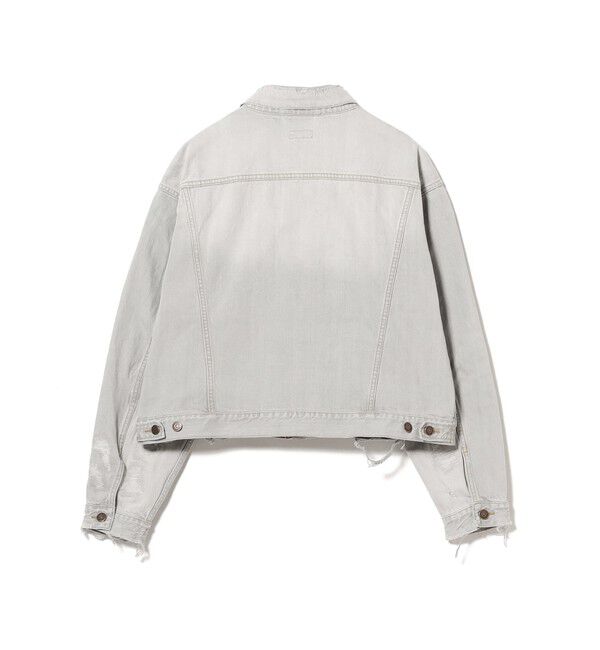 BEAMS「ワイドショート ダメージ デニム ジャケット」|ブルゾン・スタジャン|