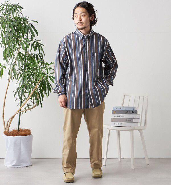 SHIPS any「SHIPS any: オーバーサイズ レギュラーカラー チェック／ストライプ 長袖 シャツ◇」|シャツ・ブラウス|