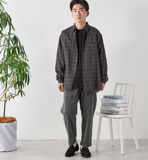 SHIPS any「SHIPS any: オーバーサイズ レギュラーカラー チェック／ストライプ 長袖 シャツ◇」|シャツ・ブラウス|