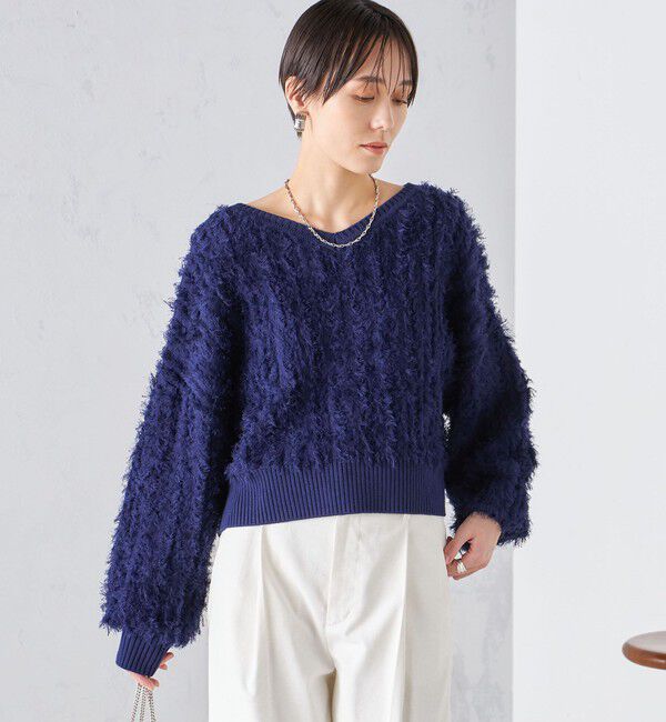 SHIPS for women「〈手洗い可能〉前後 2WAY ドルマン フリンジ プルオーバー 24SS ◇」|ニット・セーター|