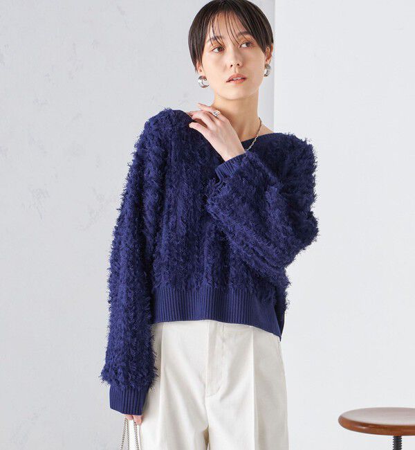 SHIPS for women「〈手洗い可能〉前後 2WAY ドルマン フリンジ プルオーバー 24SS ◇」|ニット・セーター|