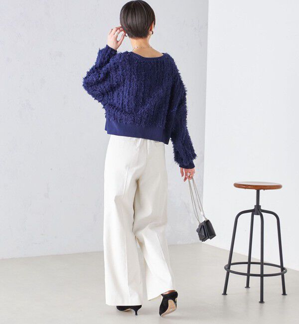 SHIPS for women「〈手洗い可能〉前後 2WAY ドルマン フリンジ プルオーバー 24SS ◇」|ニット・セーター|