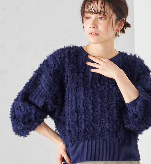 SHIPS for women「〈手洗い可能〉前後 2WAY ドルマン フリンジ プルオーバー 24SS ◇」|ニット・セーター|