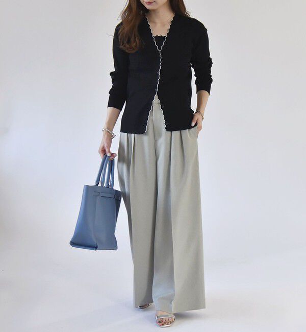 quaranciel「quaranciel:〈手洗い可能〉スカラップ カーディガン & タンクトップ アンサンブル」|カーディガン|