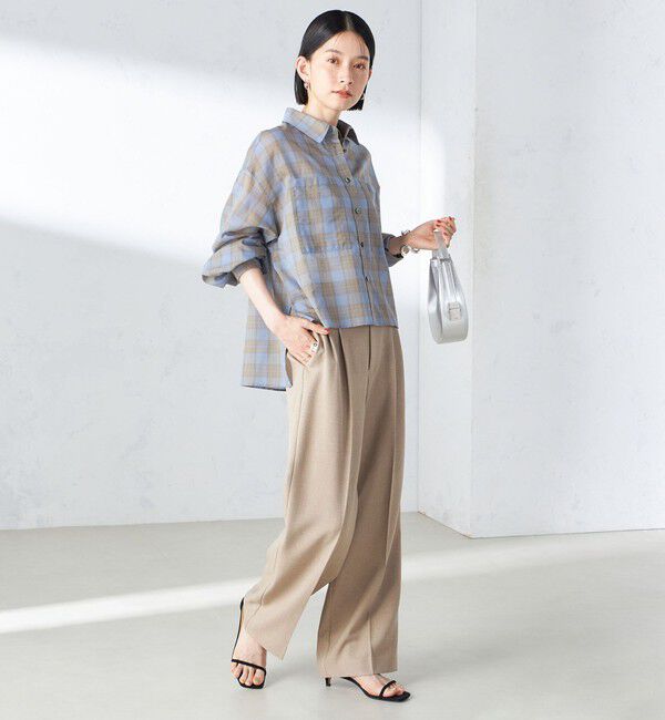 SHIPS for women「〈手洗い可能〉シアー チェック ロング スリーブ シャツ」|シャツ・ブラウス|