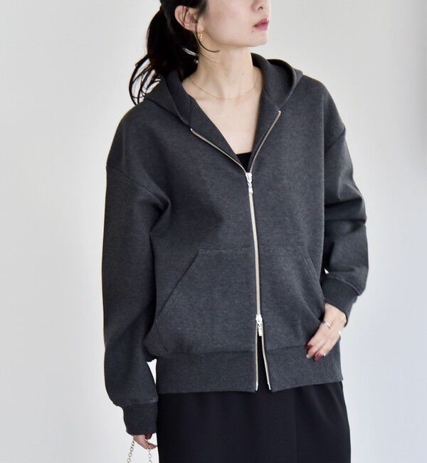 quaranciel「quaranciel:〈洗濯機可能〉ポンチ ダブルジップ スウェット パーカー」|パーカー|