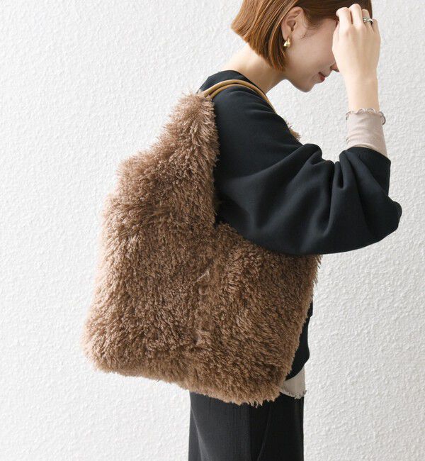 SHIPS any「SHIPS any: フェイクファー スクエア トート バッグ」|トートバッグ|