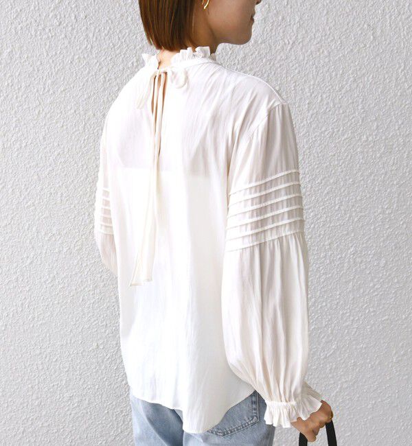 SHIPS for women「〈手洗い可能〉割繊 前後 2WAY 袖タック デザイン ブラウス」|シャツ・ブラウス|