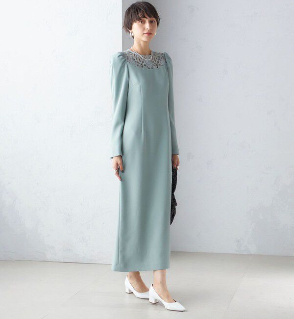 SHIPS for women「troisiemeCHACO:レース 切替 ワンピース（セレモニー対応可）」|ワンピース|