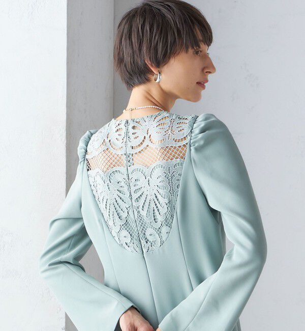 SHIPS for women「troisiemeCHACO:レース 切替 ワンピース（セレモニー対応可）」|ワンピース|