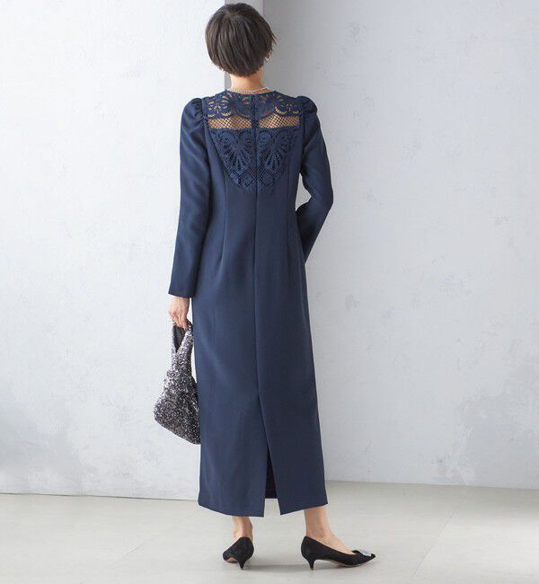 SHIPS for women「troisiemeCHACO:レース 切替 ワンピース（セレモニー対応可）」|ワンピース|