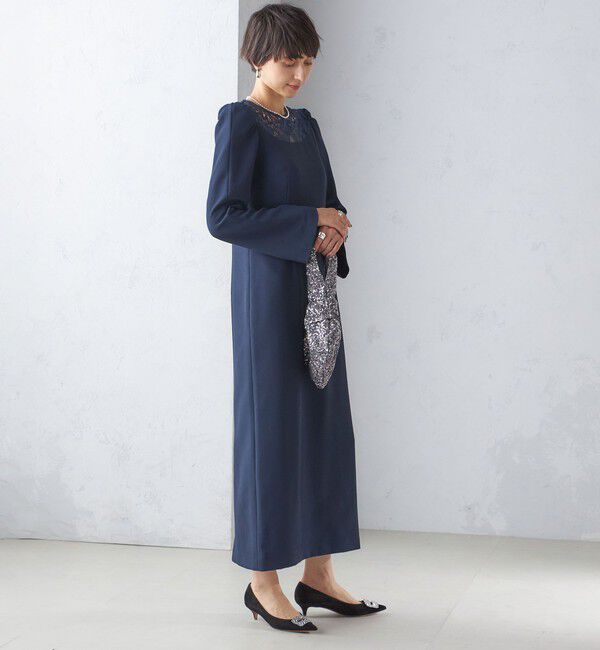 SHIPS for women「troisiemeCHACO:レース 切替 ワンピース（セレモニー対応可）」|ワンピース|