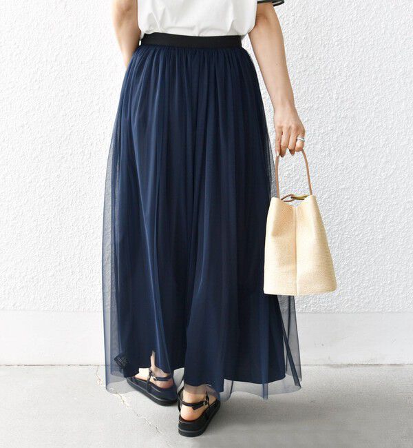 SHIPS for women「〈手洗い可能〉リバーシブル チュール カッセン スカート」|スカート|