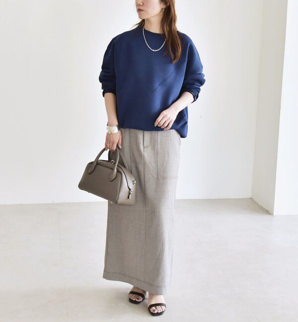 quaranciel「quaranciel:〈洗濯機可能〉ウーステッド ステッチ Iライン ロング スカート」|スカート|