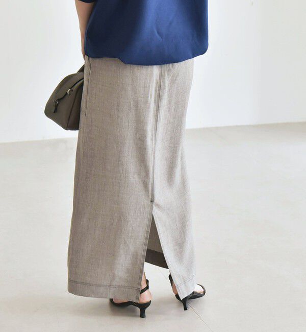 quaranciel「quaranciel:〈洗濯機可能〉ウーステッド ステッチ Iライン ロング スカート」|スカート|